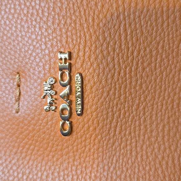 Coach Small Town Bucket Bag  pebbled leather In Orange Taffy - Picture 2 of 10